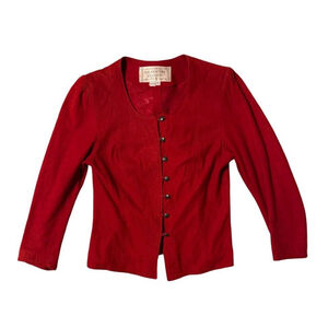 Salamander Leathers Vintage Santa Fe Suede Button Up Top P Small Red